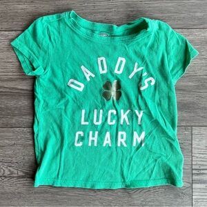Old Navy Toddler Girl “Daddy’s Lucky Charm” Short Sleeve T-Shirt Scoop Neck 3T